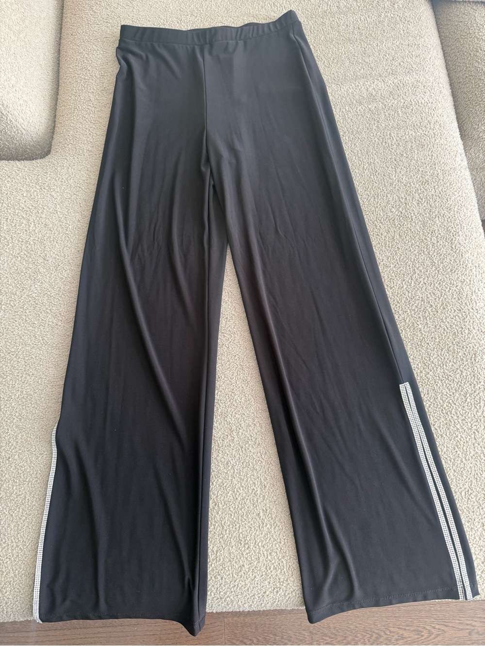 Frank Lyman Design Black Wide-Leg Pants with Side Trim